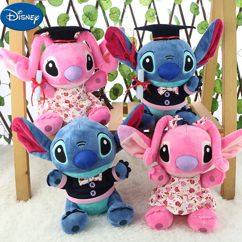 

20cm Disney Stitch Plush Doll Graduation Doctor Hat Bachelor's Costume Plush Toy Couple Graduation Gift Souvenir For Classmates