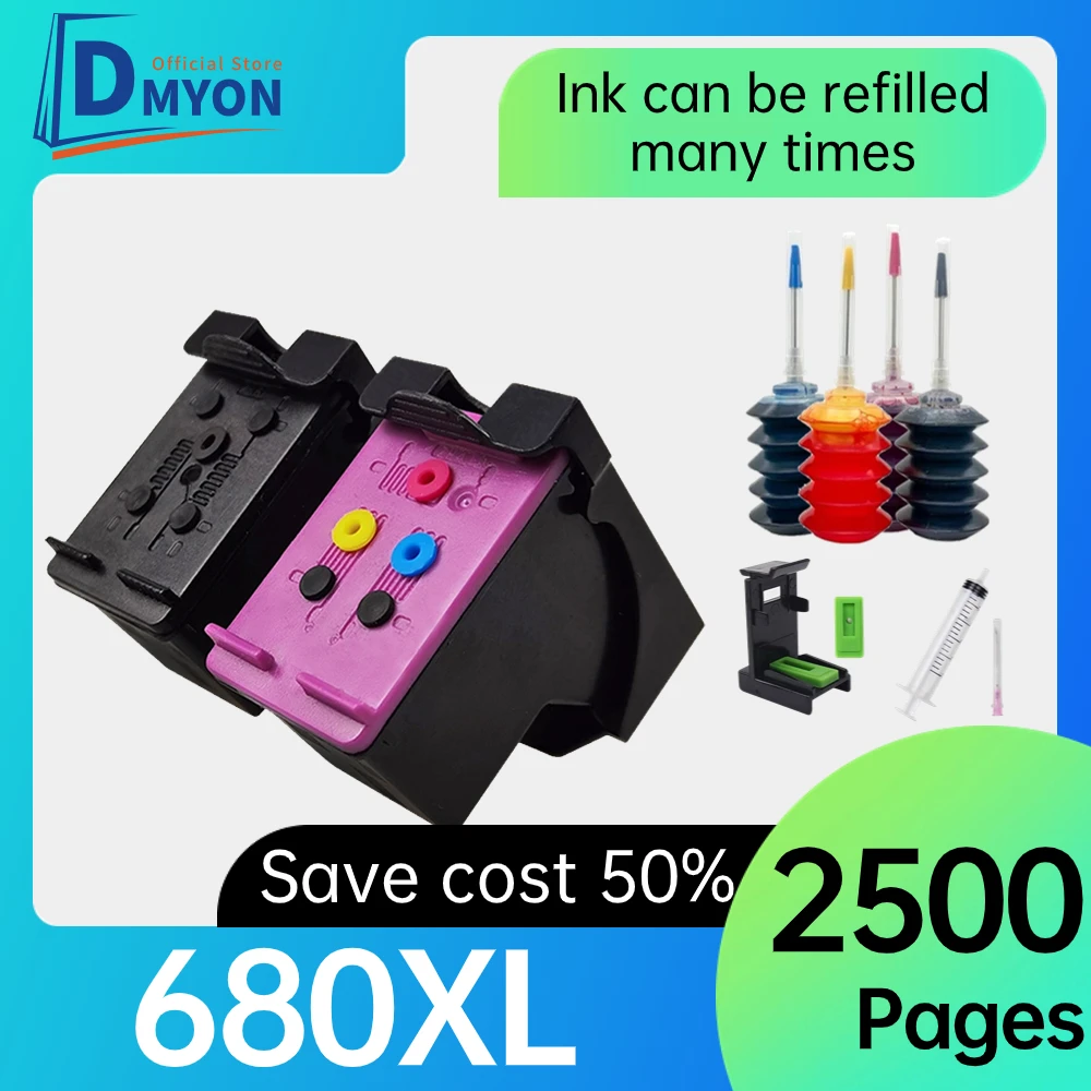 

680XL Compatible 680 hp Ink Cartridge for HP 680 XL Deskjet 2135 2136 2138 3635 3636 3835 4535 4536 4538 4675 2135 4678 Printer