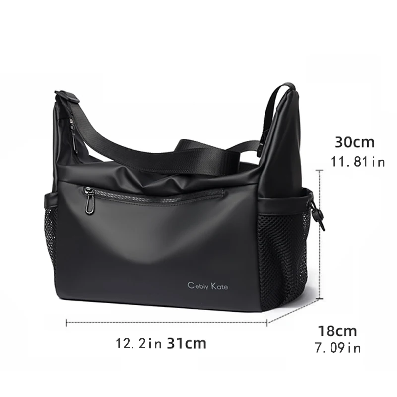 Men's large bag - adjustable strap - shoulder bag, spacious main compartment and side pocket - work, travel, Commuter Bag