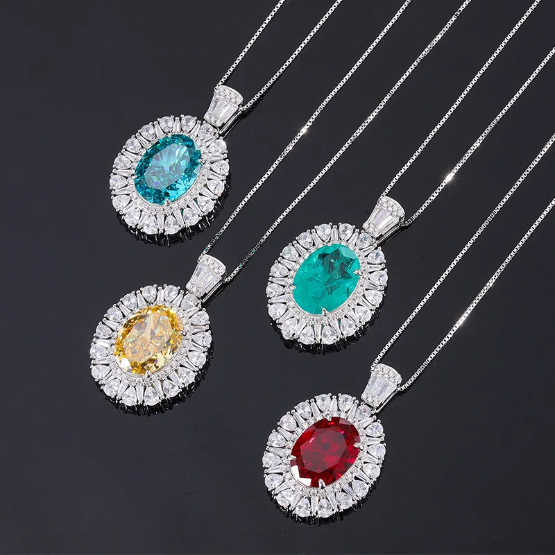 

S925 Silver Jewelry Hot Simulation Choi Bao Heavy Hao With Pendant Necklace Large Denier Form 12 * 16