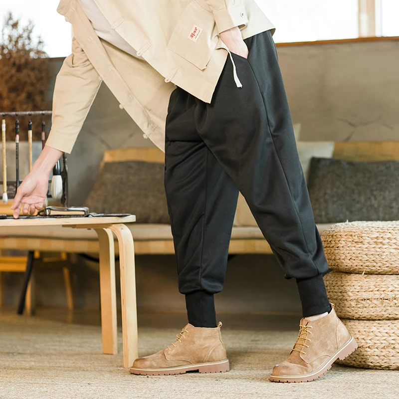 

New Cotton Men Casual Pants Winter Men Vintage Warm Pants Sweatpants Thicken Trousers Male Elastic Waist Joggers Woman Pants 5XL