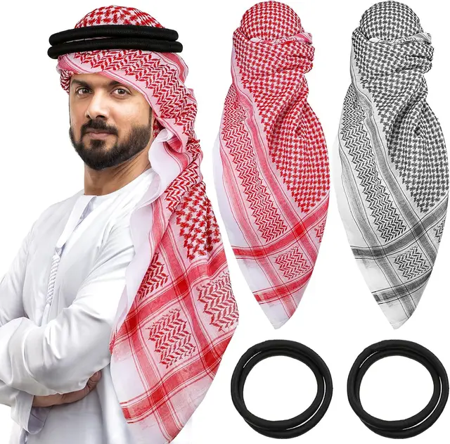 Middle Eastern Head Wrap And Face Wrap For Men Arab Shemagh