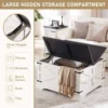 Farmhouse Coffee Table, Square Wood Center Table with Large Hidden Storage Compartment for Living Room, Rustic Cocktail Table 3
