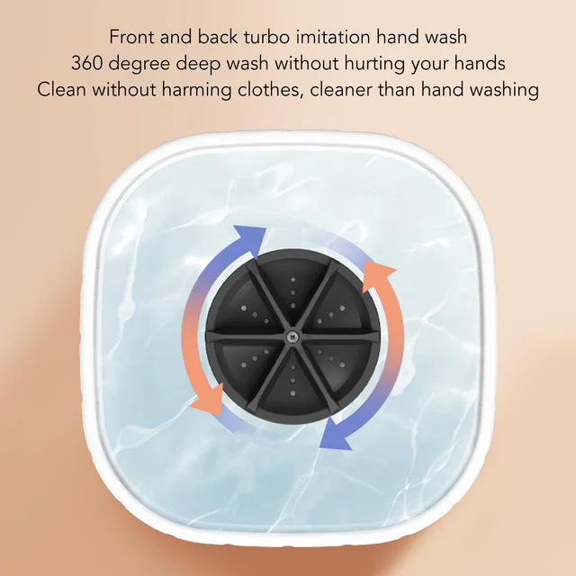 Mini Underwear Washer Forward and Reverse Rotation Mini Washing Machine 6L 30 Minutes Automatic Power Off for Home for Outdoor 5