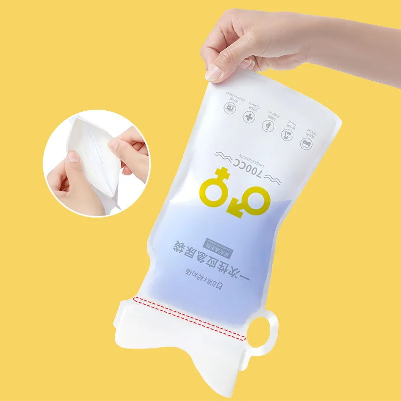 일회용 비상 차량 소변 가방, 휴대용 자가 운전 여행 미니 모바일 화장실 가방, 유니섹스 야외 구토 가방, 700ml, 5 개