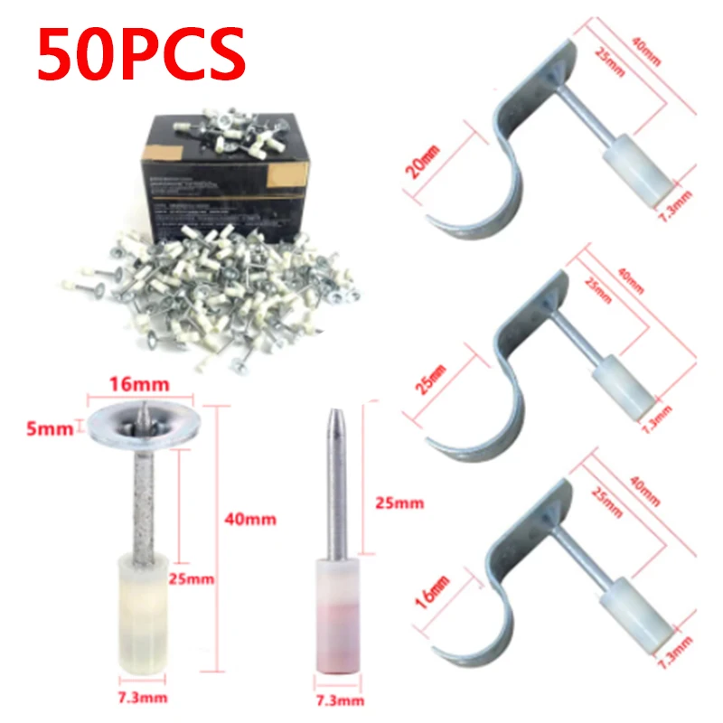 50PCS 16/20/25mm Round Steel Nails for Steel Nails Gun Manual Power