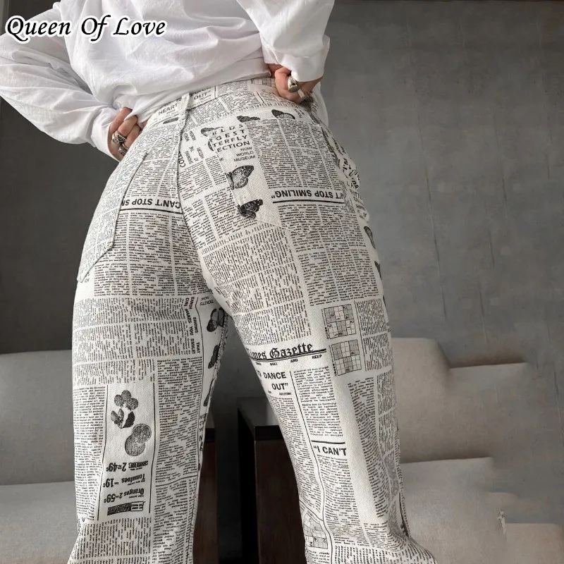 Fashion Newspaper Letter Printed 