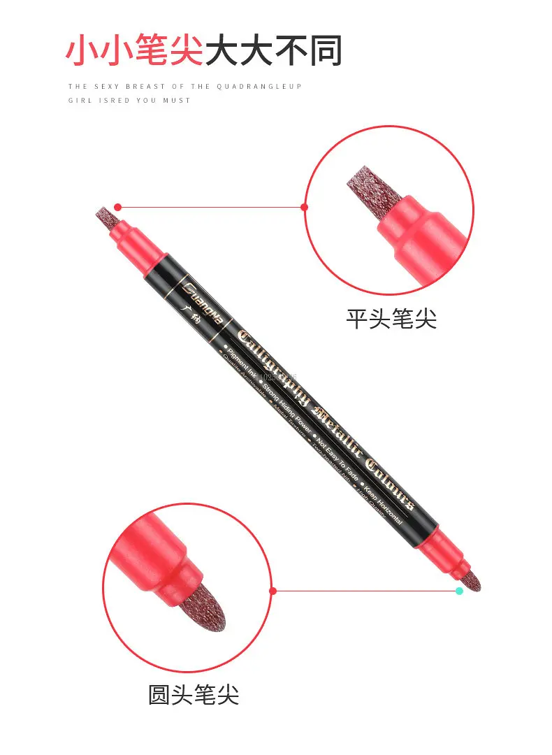 12/24 Colors Metallic Marker Pens Dual Tip for Art Drawings