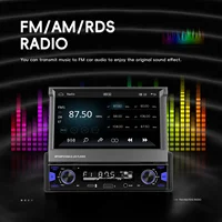 Lecteur MP5 Podofo 7'' 1Din avec Carplay sans fil, Android Auto, écran rétractable, lecteur multimédia FM/AM/RDS BT Type-C EQ, autoradio 5