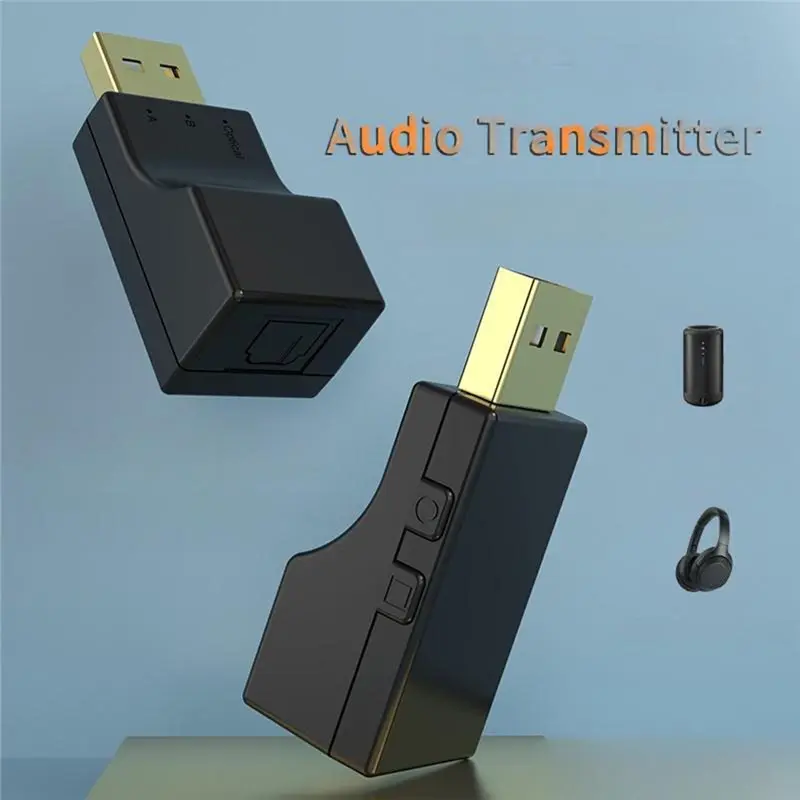 신상품-저지연 스테레오 음악 무선 어댑터 블루투스 오디오 송신기 USB 광학 듀얼 스트림 멀티포인트