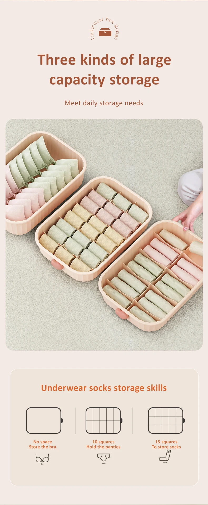 Wardrobe Bra Drawer Organizers 10 Cells
