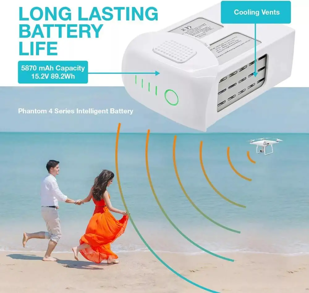 Bateria de Vôo Inteligente Lipo para Drone Dji Phantom & Pro 15.2v 5870mah - Image 3
