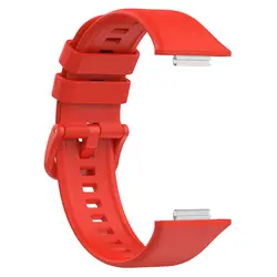 Silicone Waterproof Sport Band Fashion Wristband Replacement Bracelet (Red)
