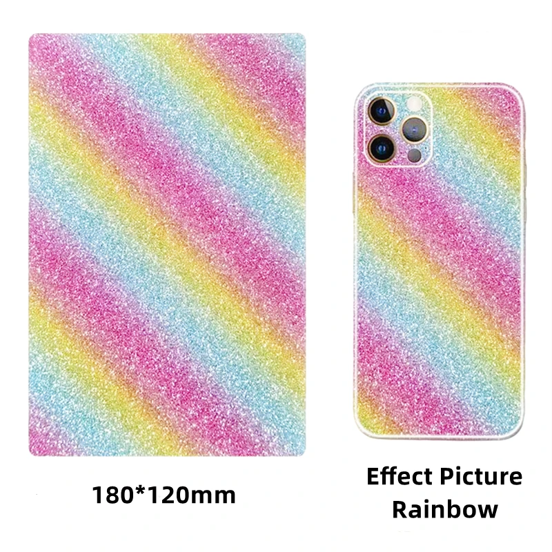 50pcs Luxury Glitter Bling Phone Stickers For iPhone Universal Decorative Film For Blade Cutting Machine Film Rear Back Sticker