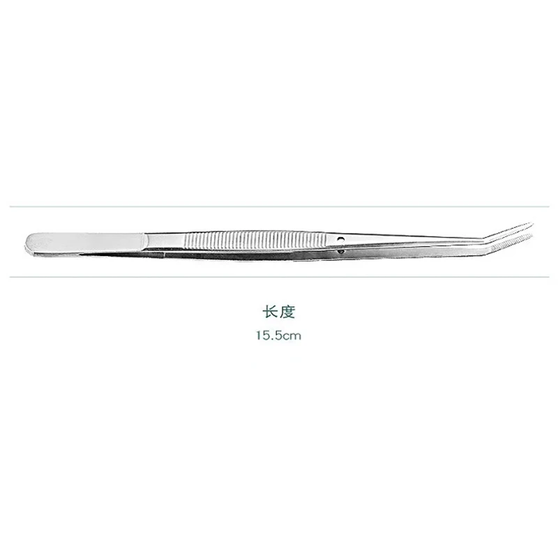 Dental Cotton Dressing Tweezers Stainless Steel Surgical Serrated Curved Tweezers Pincers Forceps Dentistry Instruments precision tweezers tweezer tool