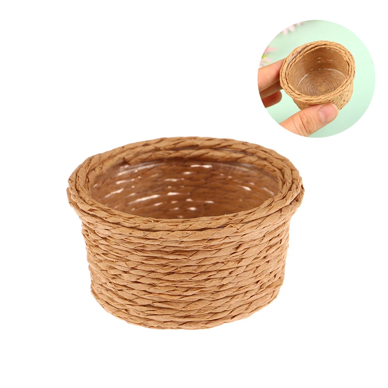 

1Pc 1:12 Dollhouse Miniature Storage Basket Vegetable Food Frame Laundry Basket DIY Home Decor Toy Model Doll House Accessories