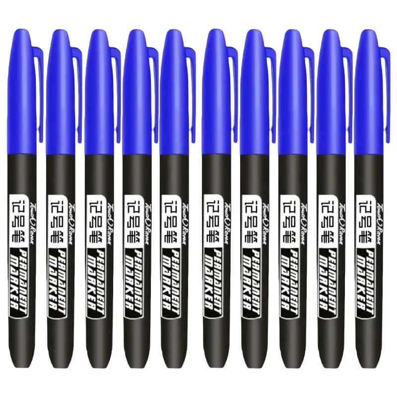 Multi-Pack Permanent Marker Set - Fine and Thick Nibs, Waterproof Ink - Black, Blue, Red