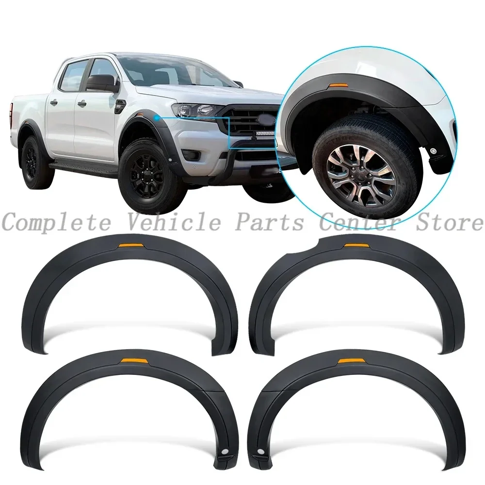 DUKE4WD 매트 블랙 LED 펜더 플레어 포드 레인저 Wildtrak XL XLT T7 T8 2015-2022 머드 가드 자동차 스타일링을위한 휠 아치 확장
