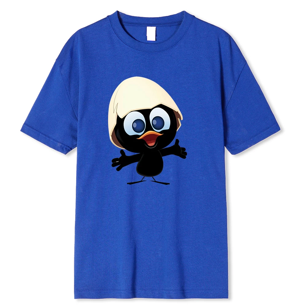 Sunlight Big Size Calimero Cartoon pattern Painted Funny Tshirt Men T Shirt_voghion.com