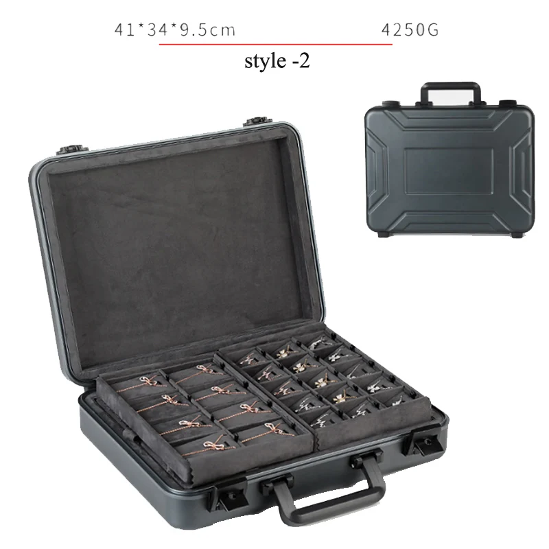 2/3/5Layers Matel/PU Suitcase Jewelry Box Practical Earrings Necklaces Display Box High Quality PU Jewelry Organizer For Women