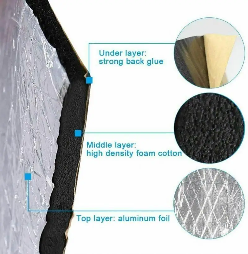 10Pcs 23*40Cm Sound Deadener Mat Auto Acoustic Thermal Mat Sound Proof Wall Panels for Car sound proof mat sound insulation mat sound deadener mat