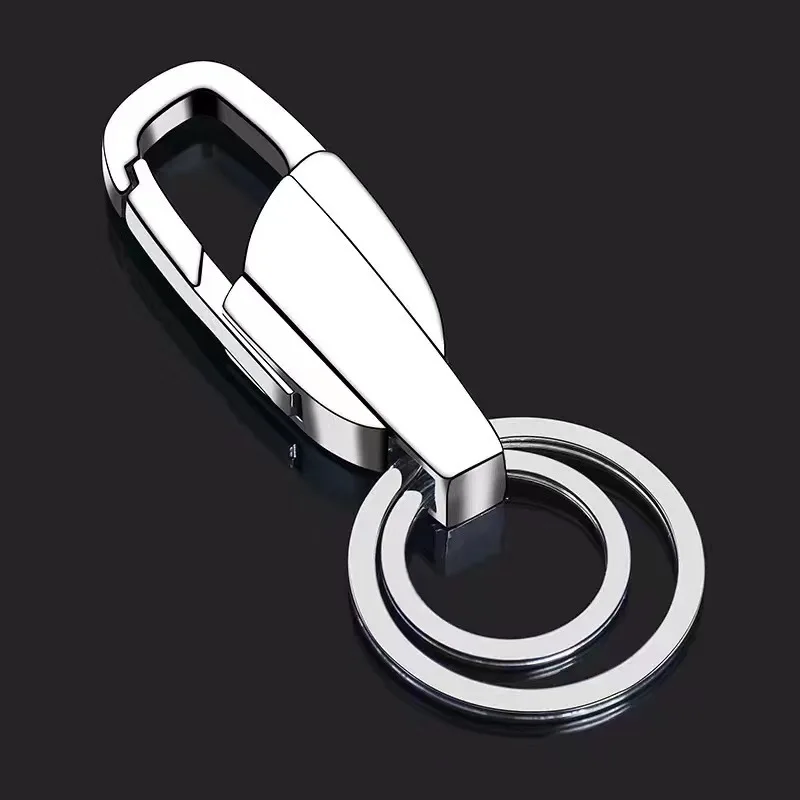 WUISOLQP 6 moschettoni rotondi 60 mm in lega di zinco, grande anello portachiavi per borsa fai da te argento