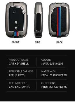 Copertura della cassa chiave dell'automobile della lega per Lexus IS250 CT200 CT200h RX270 RX350 RX450 3 4 pulsanti telecomando portachiavi portachiavi Auto Shell - Copertura della cassa chiave dell automobile della lega per Lexus IS250 CT200 CT200h RX270 RX350