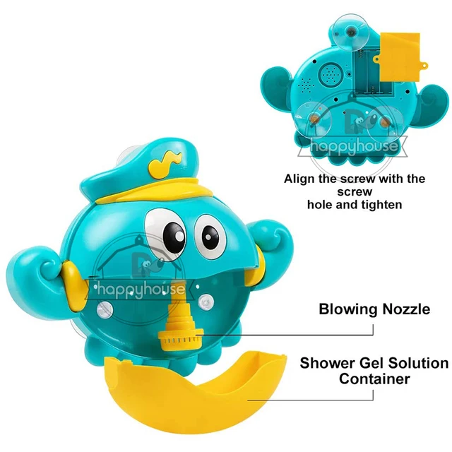 Baby Bath Toys Bubble Machine Crabs Frog Music Kids Bath Toy Bathtub Soap Automatic Bubble Maker Baby Bathroom Toy for Children 5