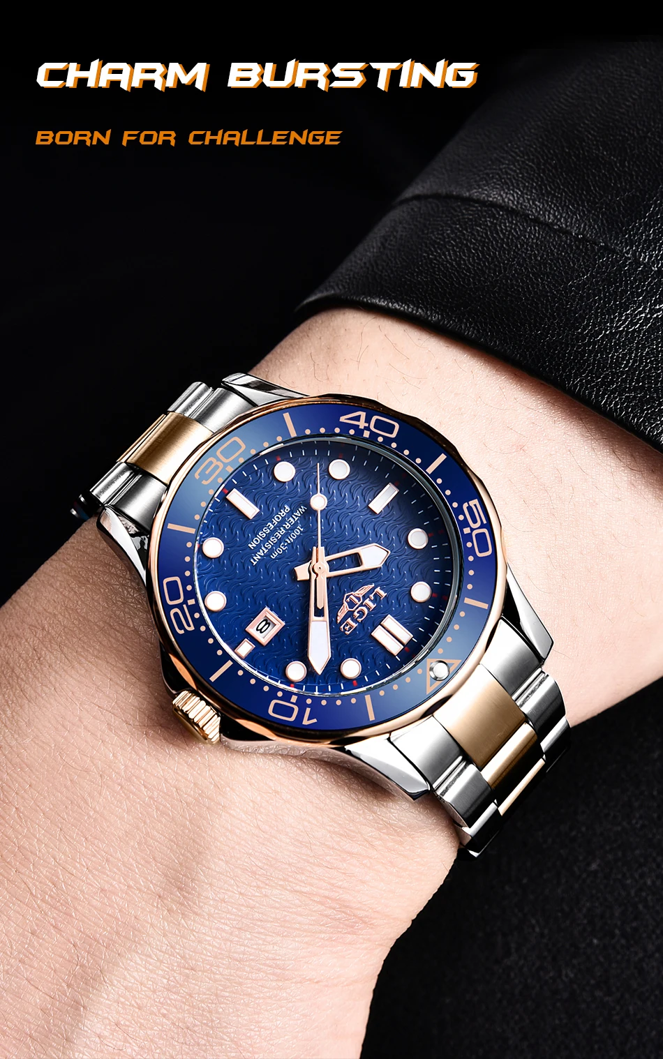 2022 LIGE New Business Mens Watches Top Brand Luxury Dive Watch For Men Waterproof Date Clock Sport Watch Relogio Masculino+Box