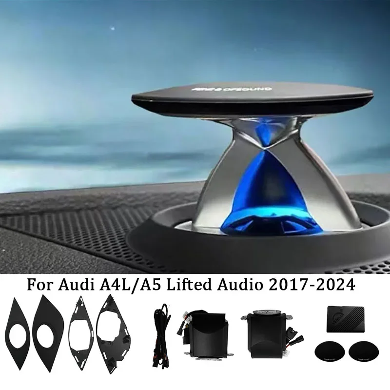 32-Color LED Lifting Tweeter Speaker for Audi A4 A5 A6 A7 Q5 Q7 Q8 B9 C8 Electric Treble Horn Stylish Car Instrument Decoration stereo speaker tweeter