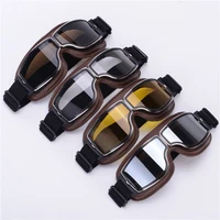 Lunettes de vélo moto coupe-vent casque de moto lunettes de soleil rétro universel en cuir rétro accessoires de moto 6