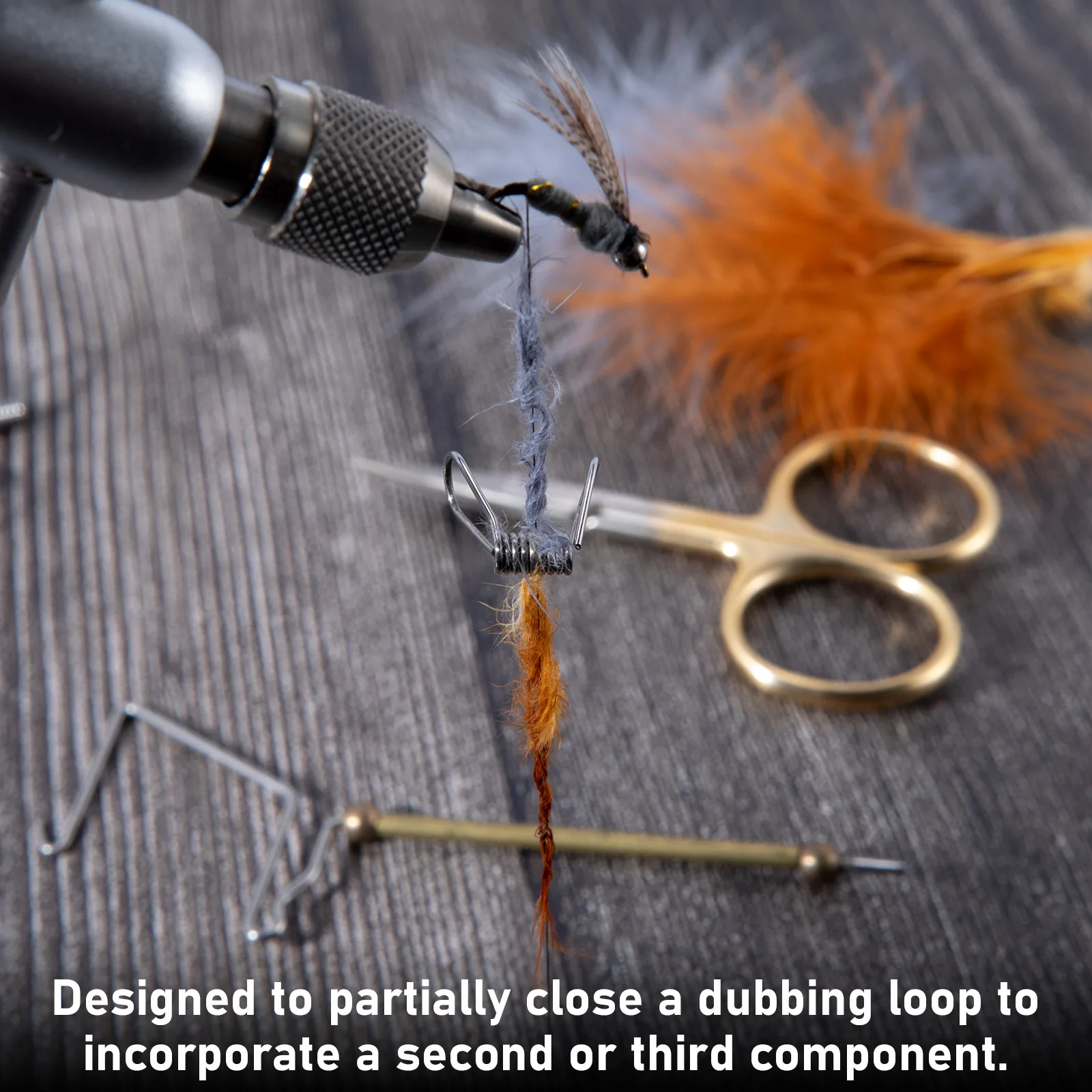 Fly Tying Material Loop Clamp, Separate CDC Fibers Feathers, Stainless Steel Fly Fishing Tool, Bass Trout, 2 Pcs, 6Pcs