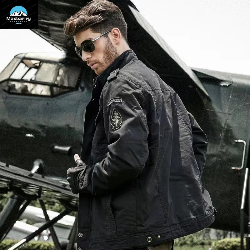 Army Green Functionl Jacket Mens Spring And Autumn Cotton Loose