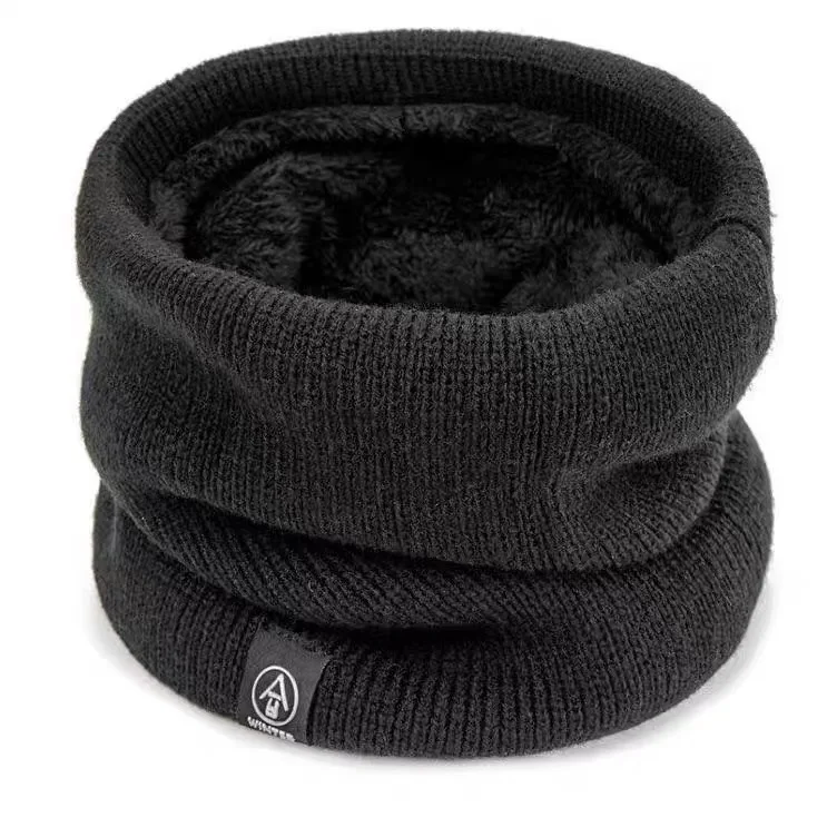 Men's and women's knitted solid color scarf Warm thickened neck scarf Ski mask cold warm Ski hiking bike