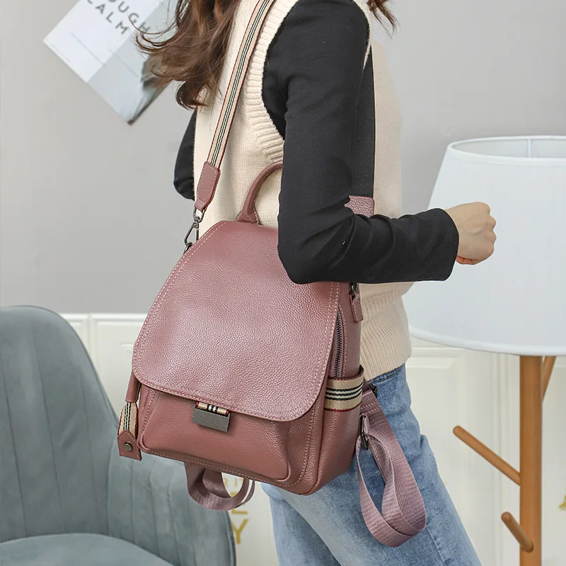 classy sling bags 2022 Women's Real Leather Backpacks High Quality Female Fashion Backpack For Girls School Bags Travel Backpack Ladies Sac A Dos awesome stylish backpacks Stylish Backpacks