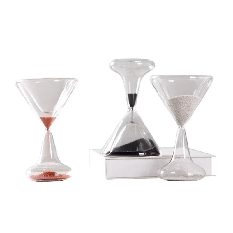 Creative Glass Sand Clock Design Wine Glass Shape Beautiful Hourglass 5 Minute Timer Clessidra Desk Decor Living Room Ornaments 5