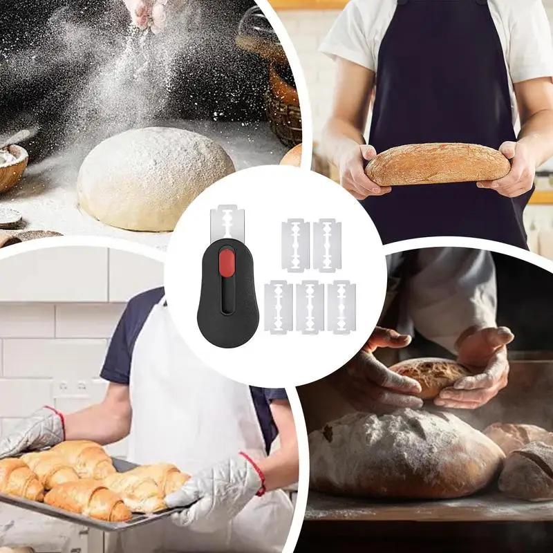 Sourdough Bread Scoring Lame Bread Slashing Tool 5Pcs Blades Bakers Lame Dough Scoring Knife Kitchen Baking Tools
