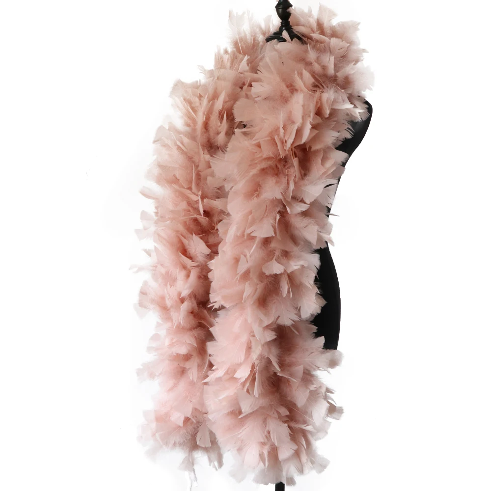 YOUTEXING 90 Grams 2 Meters Turkey Feather Boa,Natural Turkey Marabou  Feather Scarf for Craft Shawl Craft Supplies (Color : Dark Pink, Size : 10