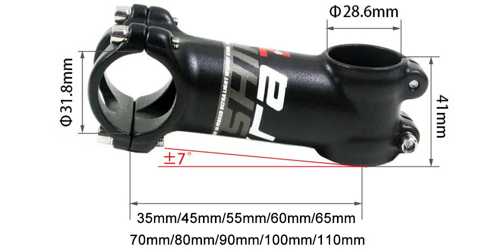Fahrradvorbau Mountain Road Bike Vorbau Ultraleichter Vorbau 31,8 mm Lenkervorbau 7 Grad 35 45 55 60 65 70 80 90 100 110 mm Fahrradvorbau – Detail 1