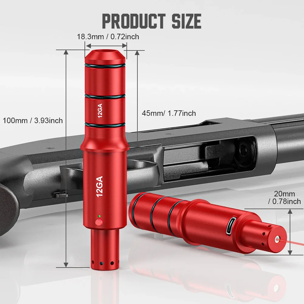 12GA dual-purpose magnetic suction laser training bullet red dot laser training bullet dry powder bullet