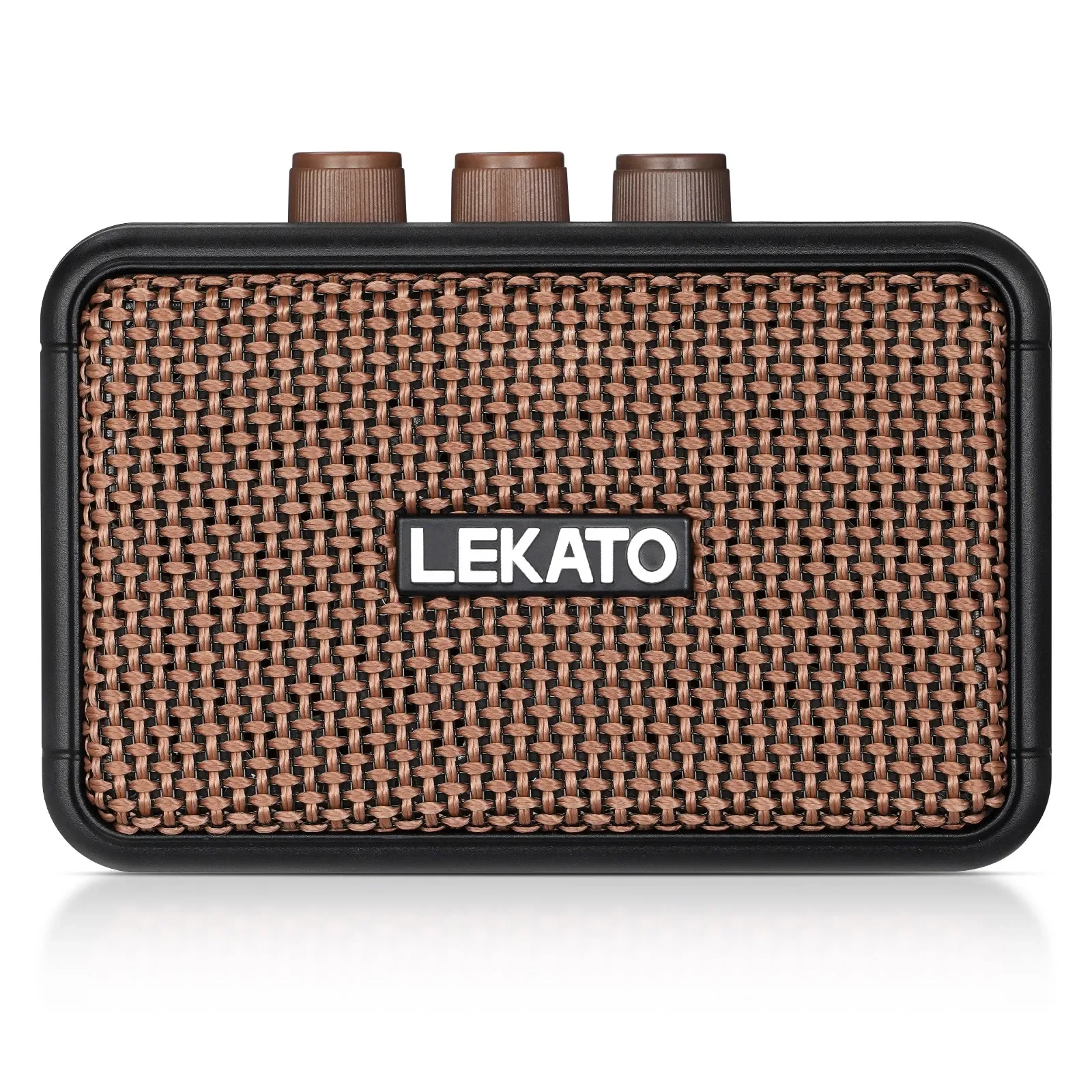 Lekato Mini Guitar Amp Electric Guitar Amplifier 5W Portable Practice Amp Dual Speakers Clean Overdrive Effect