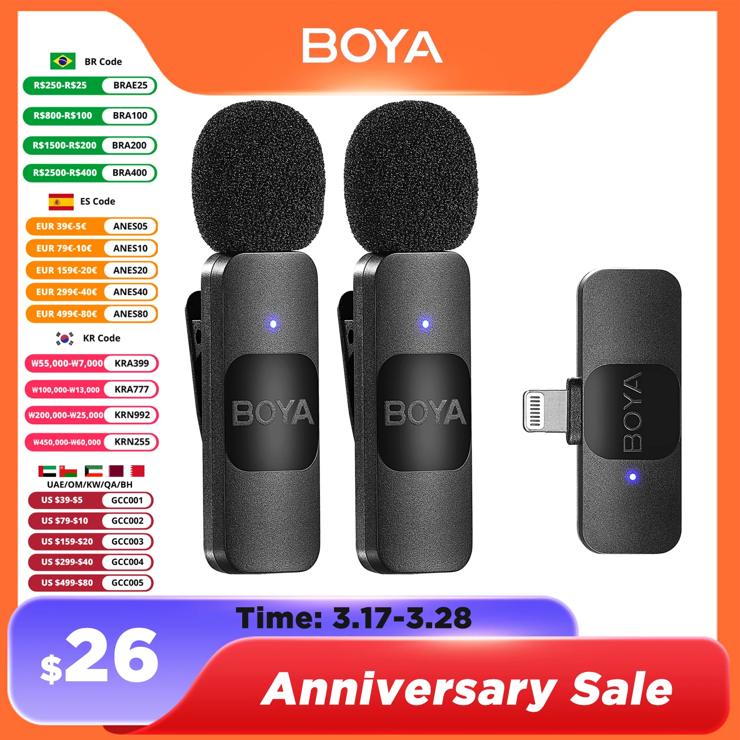 BOYA BY-V 전문가용 무선 라발리에 미니 마이크, 아이폰 아이패드용, 안드로이드 라이브 방송, 게임 녹화, 인터뷰 브이로그 Best Top5 BOYA BY-V 전문가용 무선 라발리에 미니 마이크, 아이폰 아이패드용, 안드로이드 라이브 방송, 게임 녹화, 인터뷰 브이로그 Best Top5
