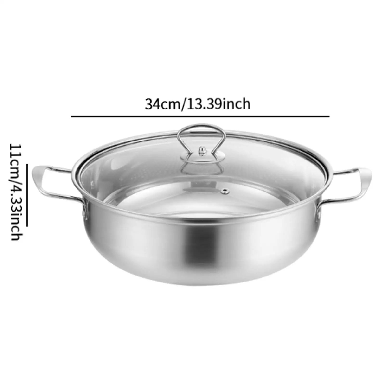 Stainless Steel Hot Pot, Cooking Pot, Cookware, Thicken Multipurpose with Lid, Soup Wok for Family Gathering Restaurant Home Stainless Steel Hot Pot, Cooking Pot, Cookware, Thicken Multipurpose with Lid, Soup Wok for Family Gathering Restaurant Home