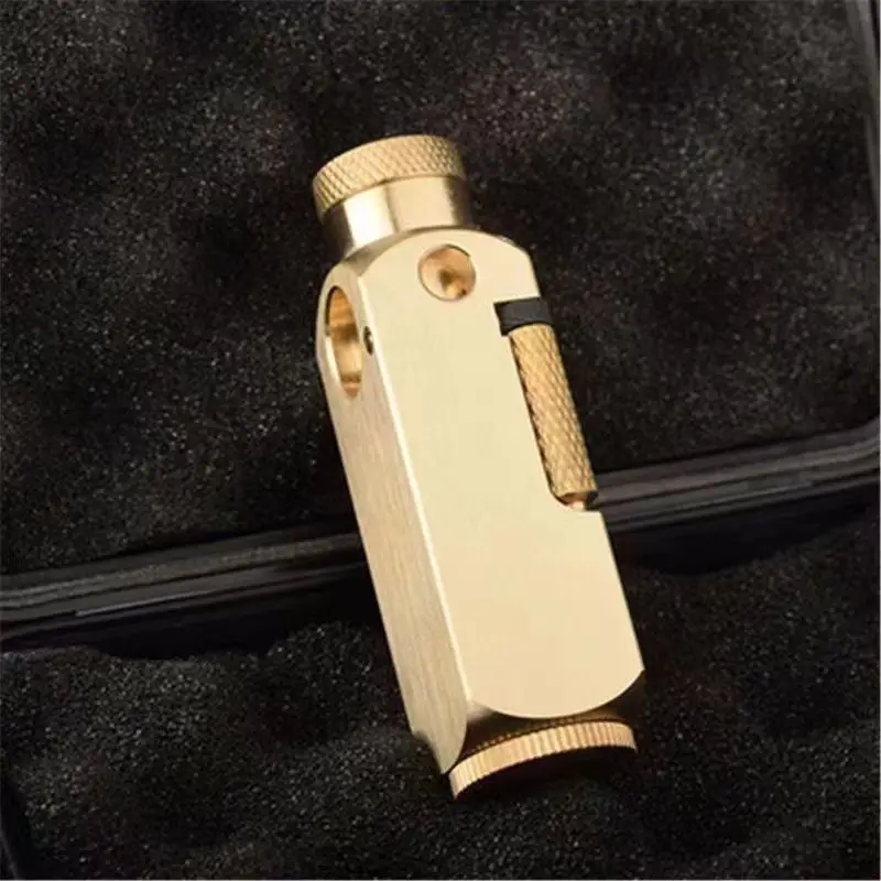 Heavy Trench Handmade Brass Kerosene Lighter Flamido Side Pulley Ignition Special-shaped Lighter Retro Collectible 6