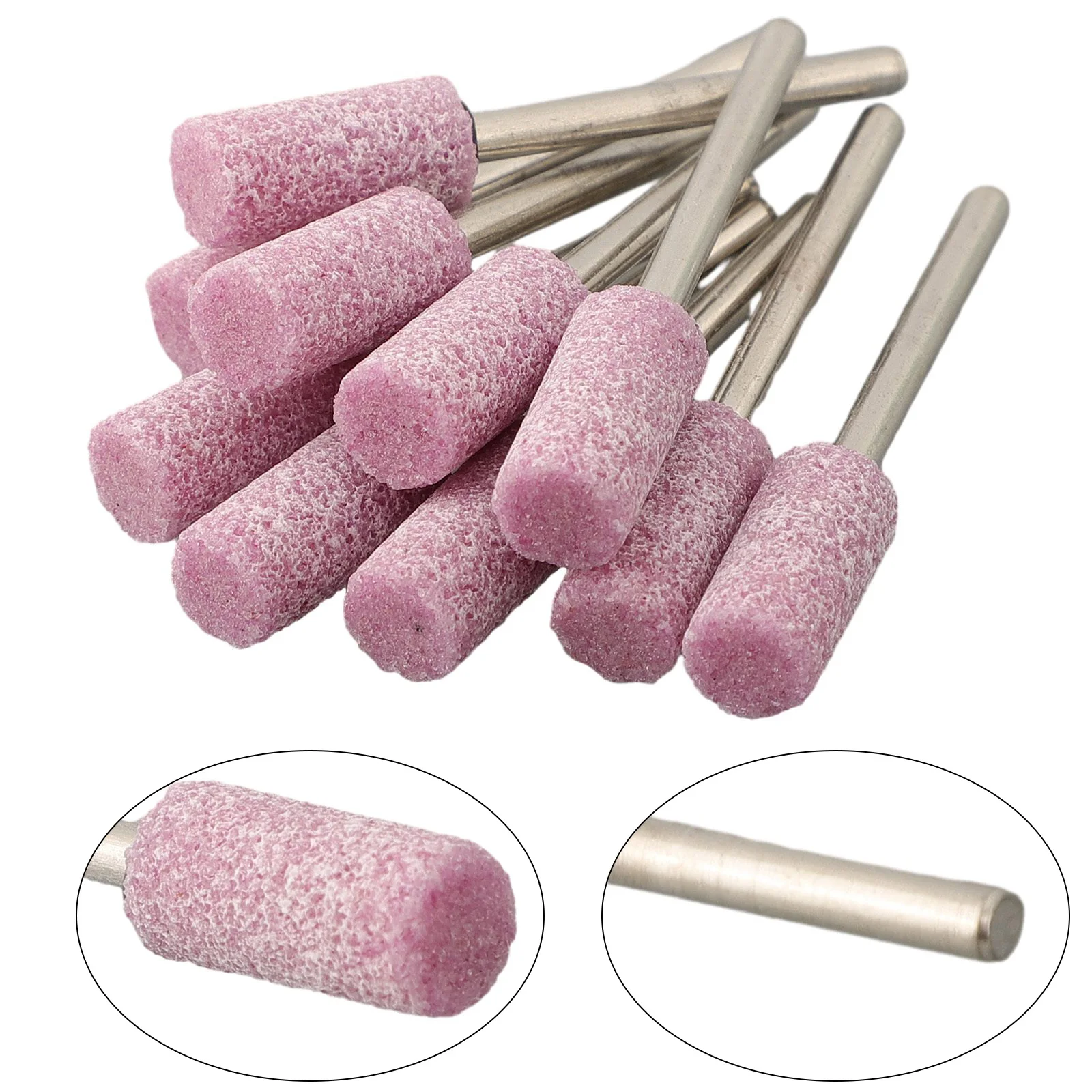 10 Pcs Grinding Head Bit Polishing Head Wheel Abrasive Mounted Stone 3*8mm For Rotary Tools Electric Grinder Accessories