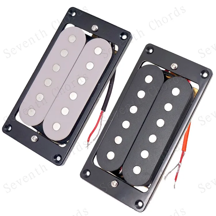 

A Set 2 Pcs Brass Baseplate Opened Double Coil Electric Guitar Pickups Humbucker With Ring