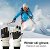 1 Pair Ski Gloves With Adjustable Fastener Tape Water-Resistant Windproof Thick Winter Warm Touch Screen Gloves 3