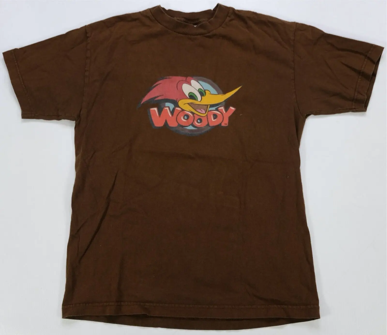 Rare Vtg Woody The Woodpecker Graphic T Shirt Anni '90 Cartone Animato Promo Brown