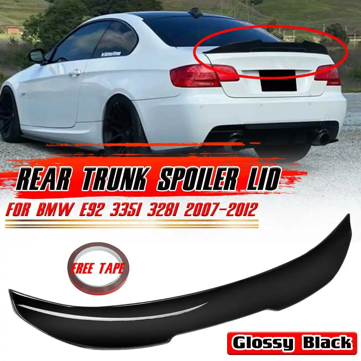 

E92 P/M4/PSM Style Car Rear Wing Lip Extension For BMW E92 M3 2DR Coupe 2007-2013 Rear Trunk Spoiler Lip Boot Wing Lip Body Kit