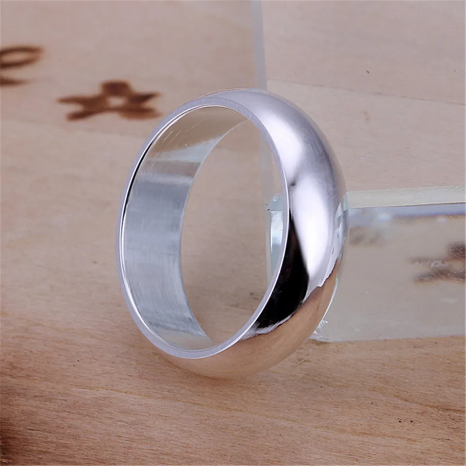 925 Sterling Silver Smooth Circle Wedding Rings For Women Men Classic Engagement Ring Female Silver 925 Fine Jewelry silver ring wedding rings silver rings